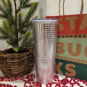 *STARBUCKS* Holiday 2020 Silver Disco Grid Tumbler